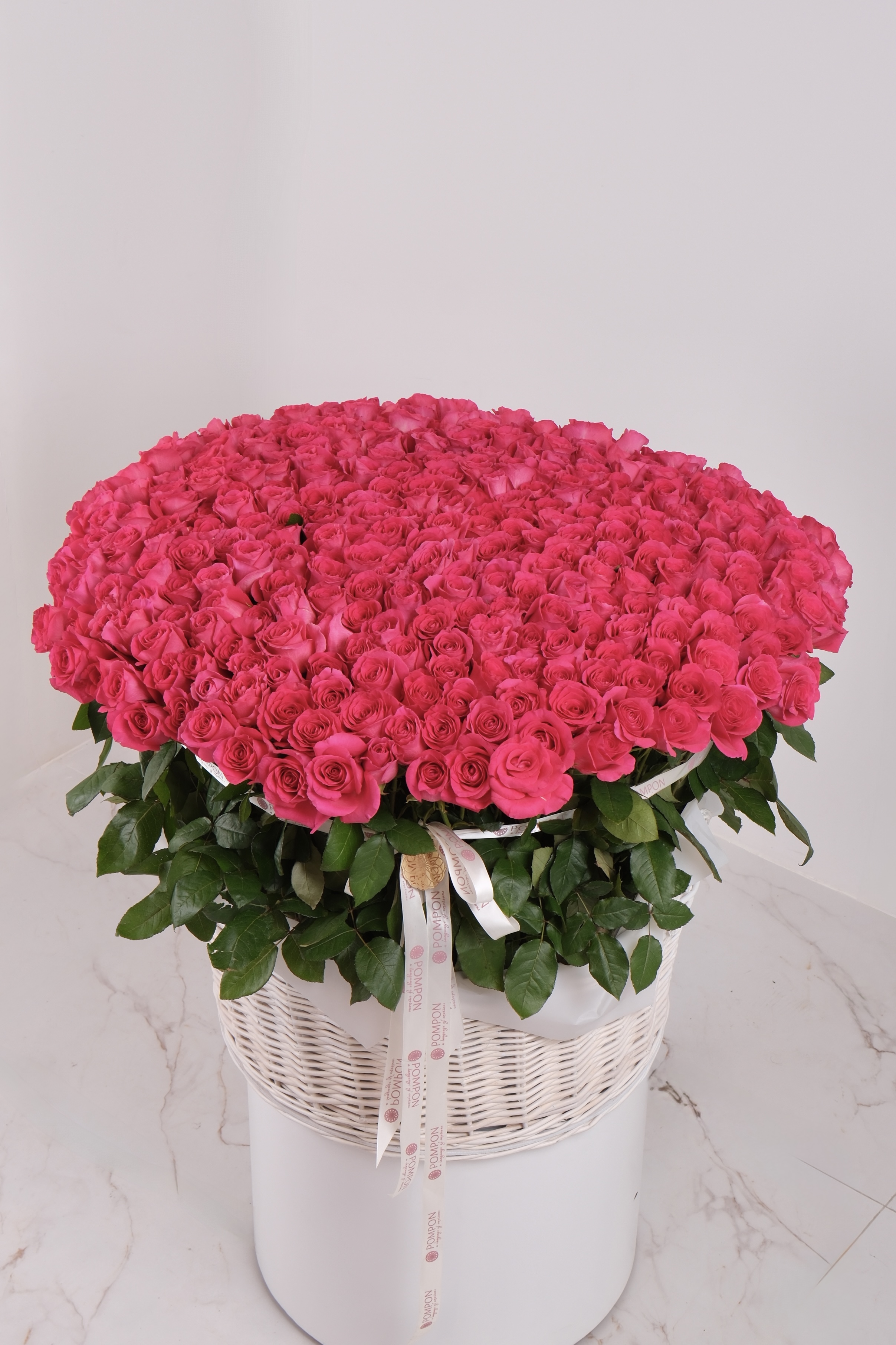 351 Pink Roses in Basket