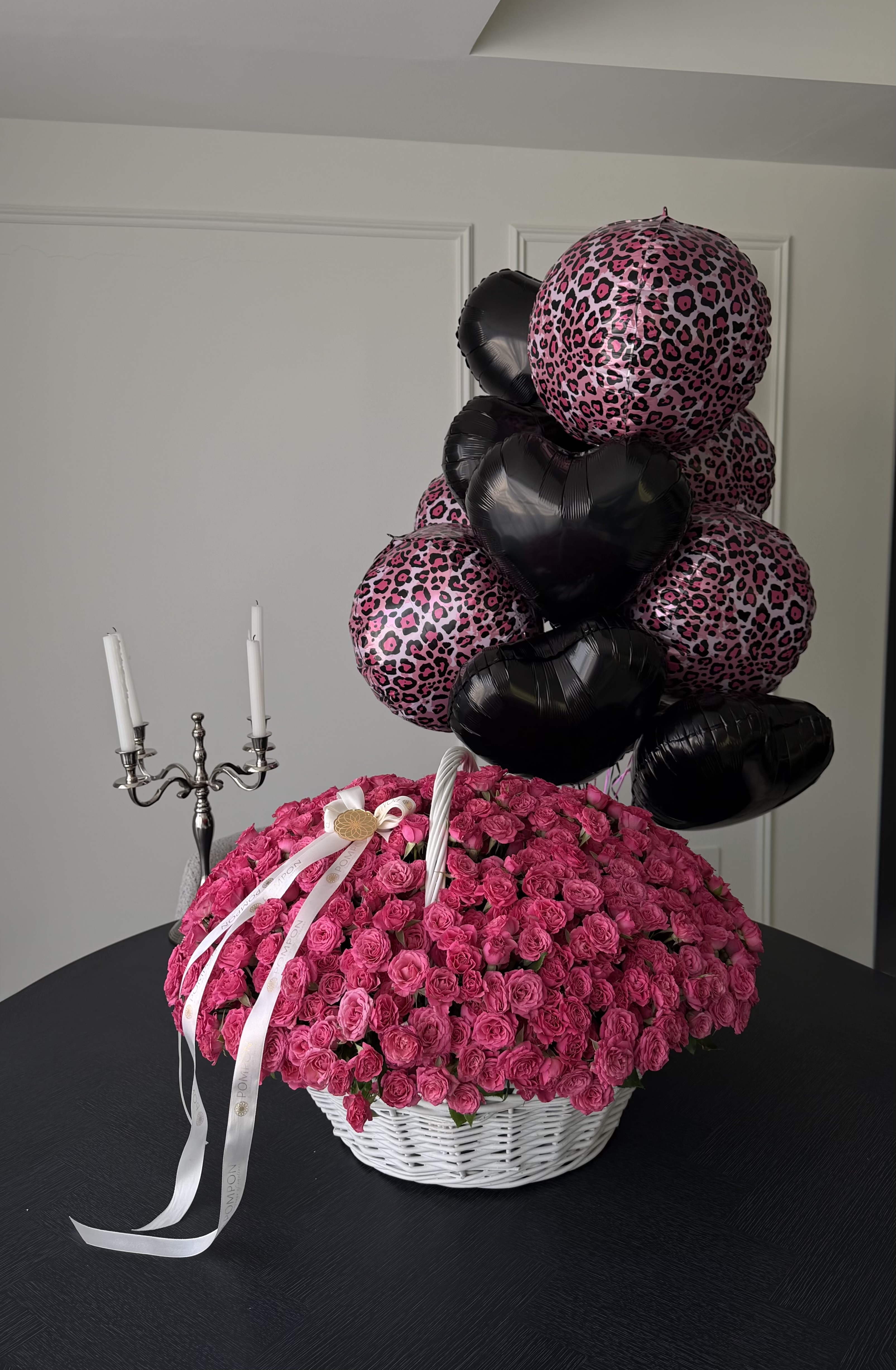 Pink Bliss Basket & Balloons Set